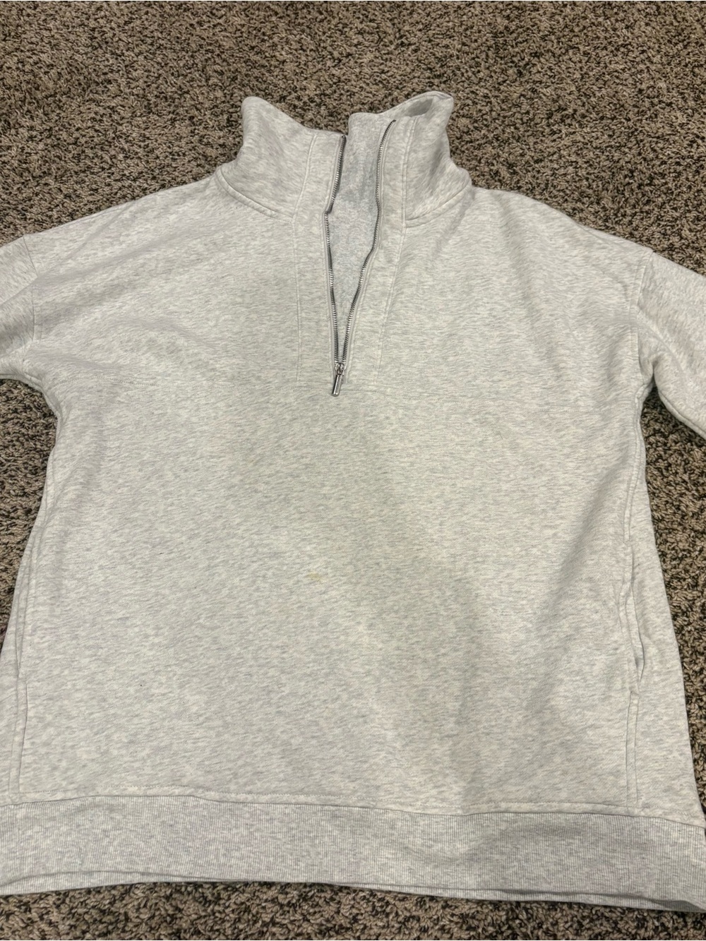 Old Navy Light Heather Gray Quarter-Zip Women’s Sweatshirt